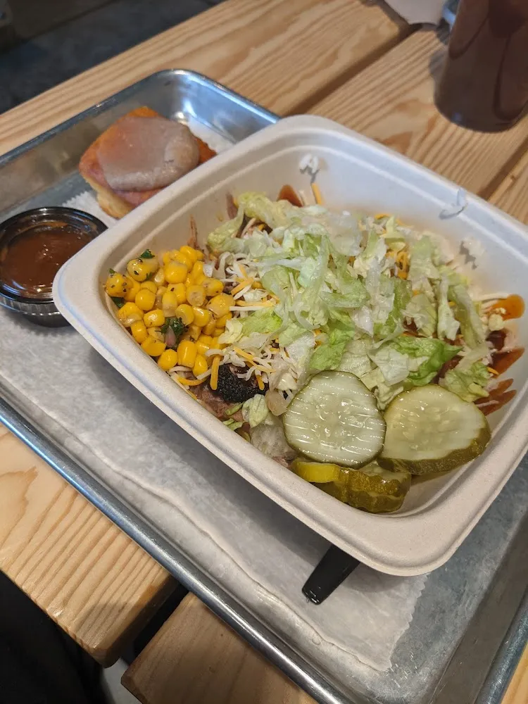 Brisket and Pulled Pork Rice Bowl